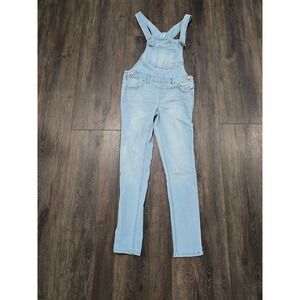Members Mark Girls Light Wash Denim Overalls Skinny Leg Blue Size 10/12